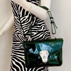 Balenciaga Green Patent Leather Shoulder Bag